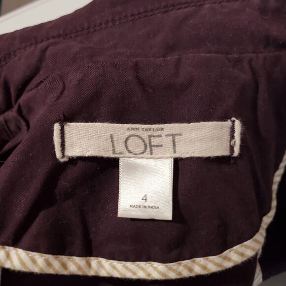 Ann Taylor LOFT Womens Purple Button Twill Blazer Jacket Size 4 Utility Cargo - Picture 9 of 12